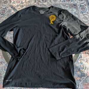 Nike Black and Gold Long Sleeve Tee
